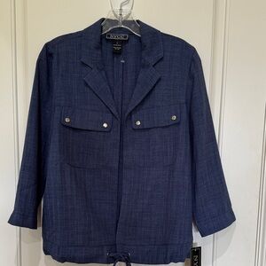 NYC Women's Dark Blue Blazer with Buttoned Pockets